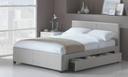 Hygena - Keating 1 Drawer Latte - Bed Frame - Double